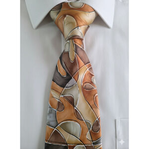 J. Garcia Collection 54 Fifty Four Courtyard Performance orange silk tie - 59.5"